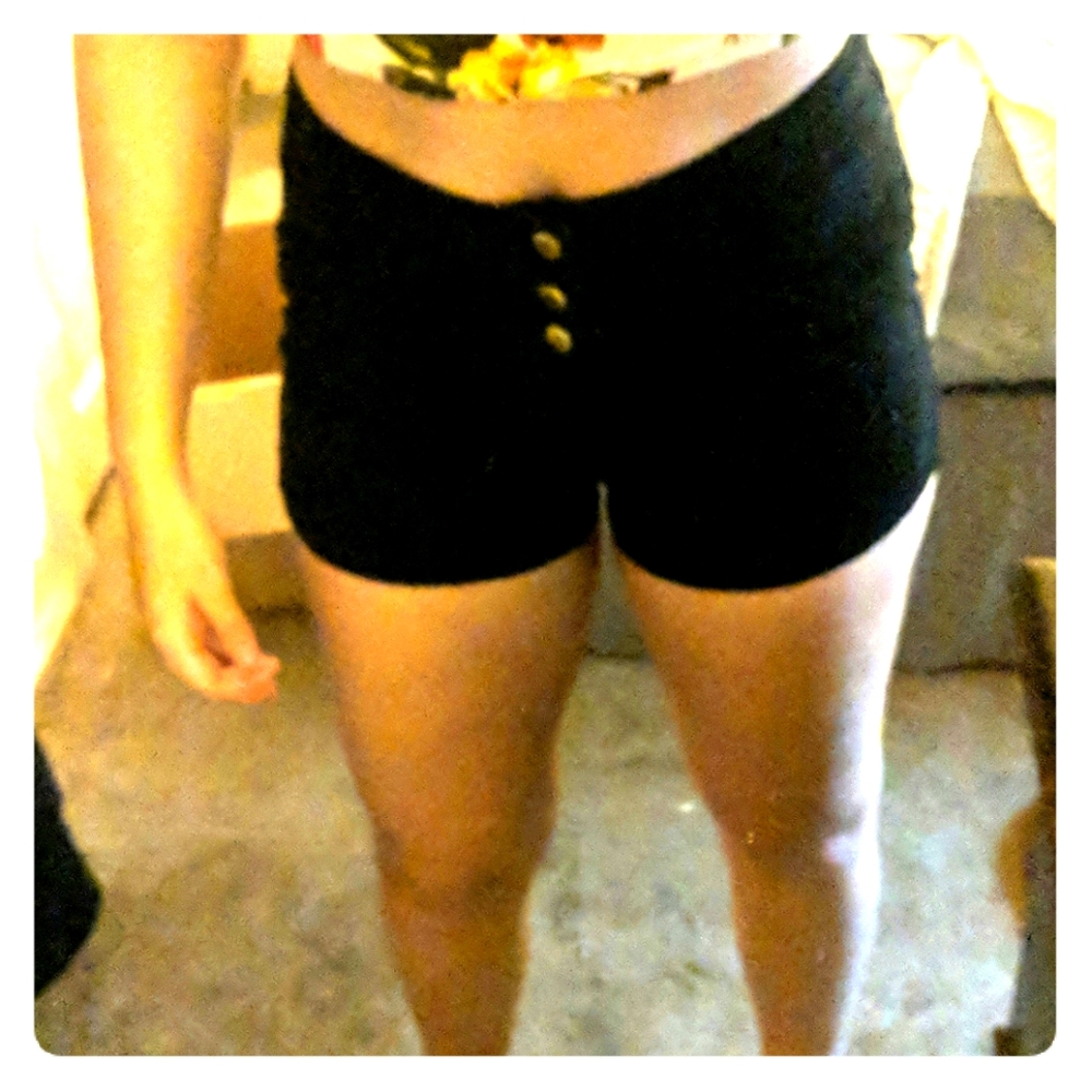 High waisted black shorts